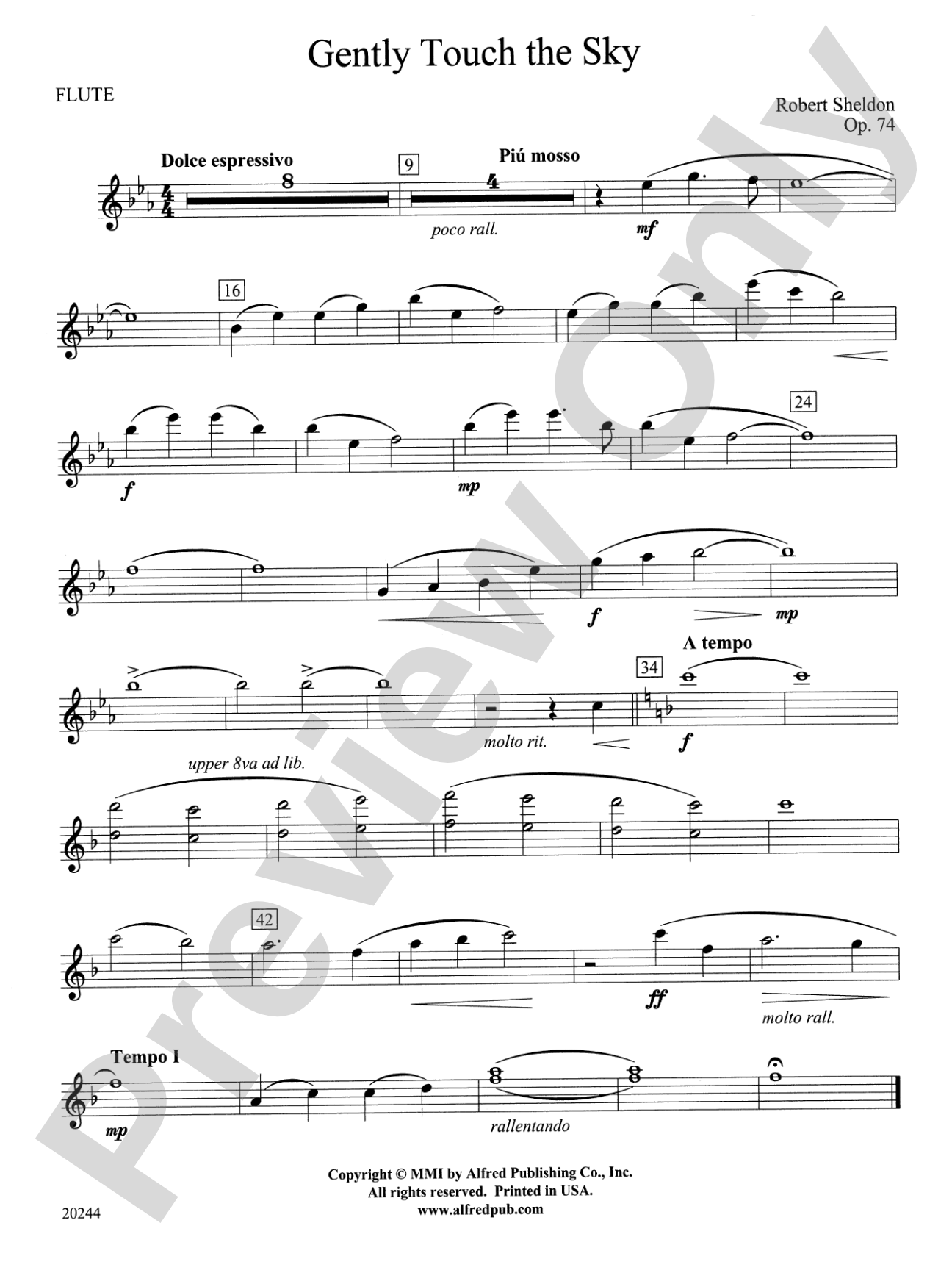 Gently Touch the Sky: Flute