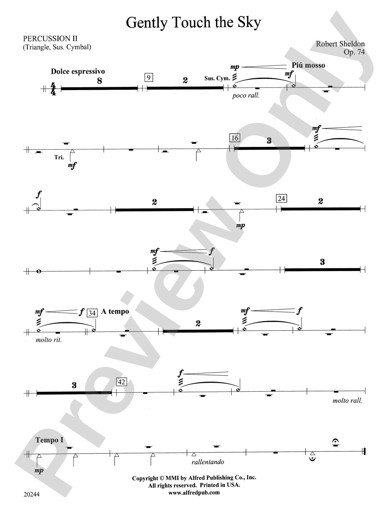 Gently Touch the Sky: 2nd Percussion