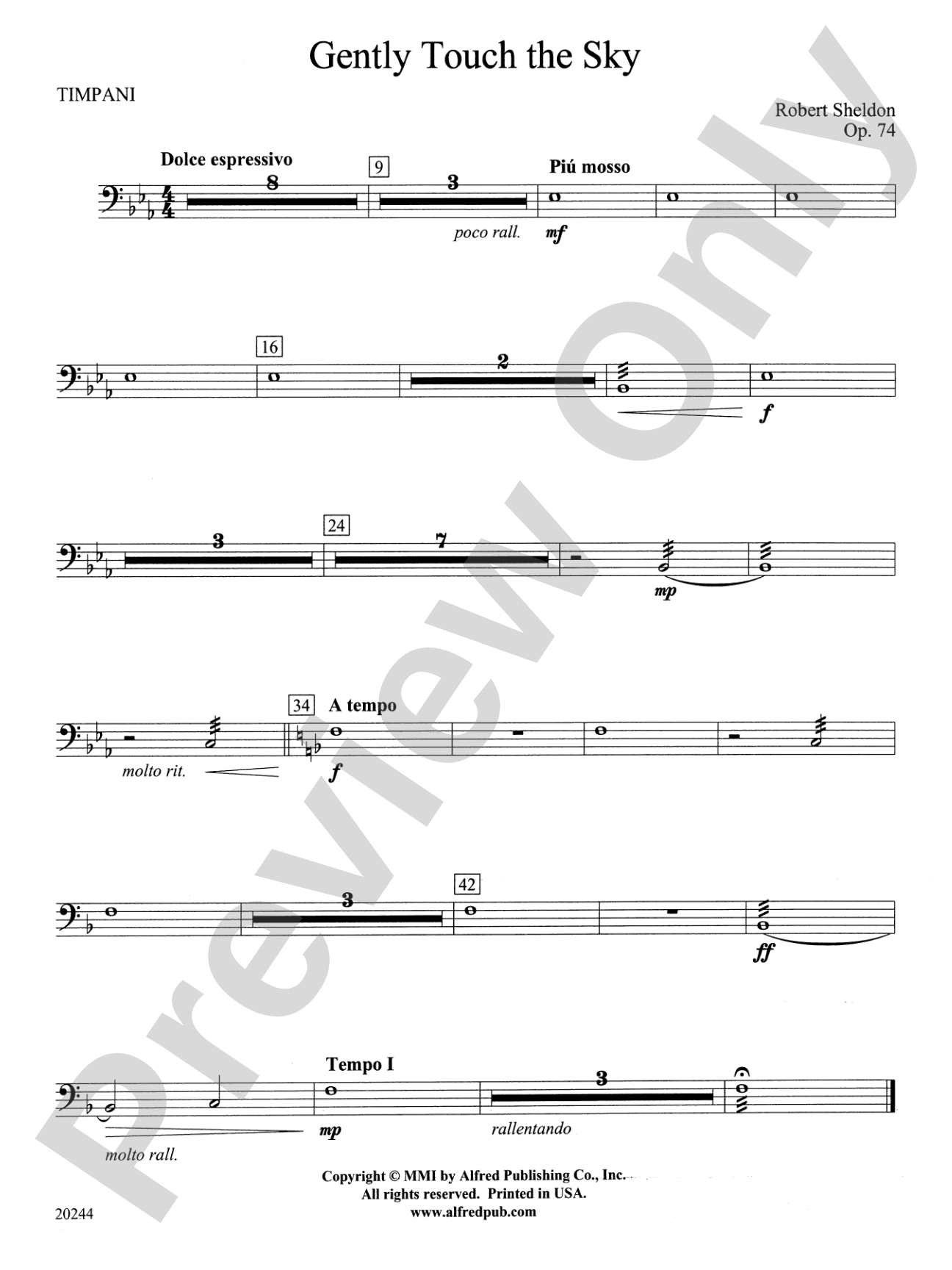 Gently Touch the Sky: Timpani