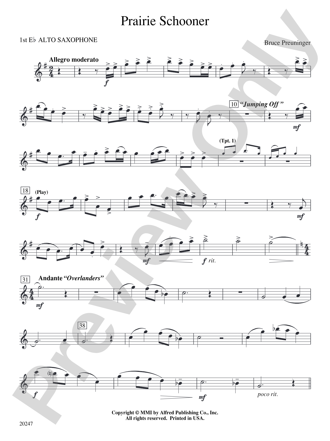 Prairie Schooner: E-flat Alto Saxophone