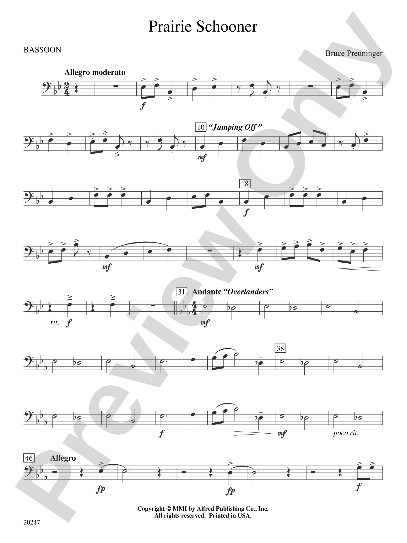 Prairie Schooner: Bassoon