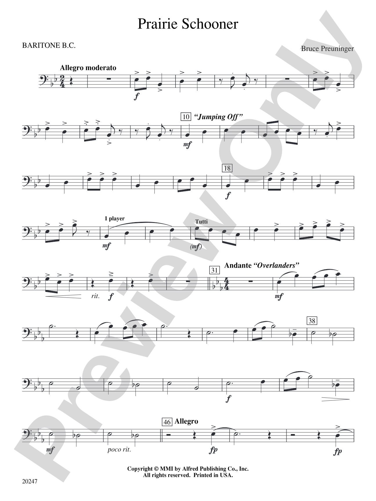 Prairie Schooner: Baritone B.C.