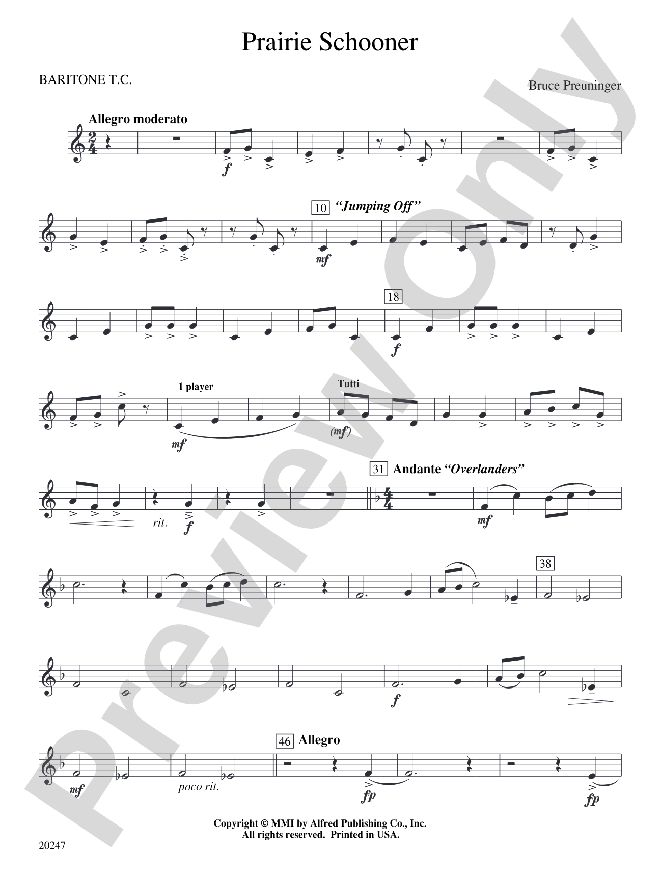 Prairie Schooner: Baritone T.C.