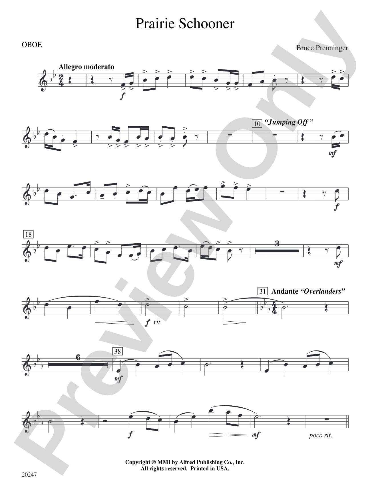 Prairie Schooner: Oboe