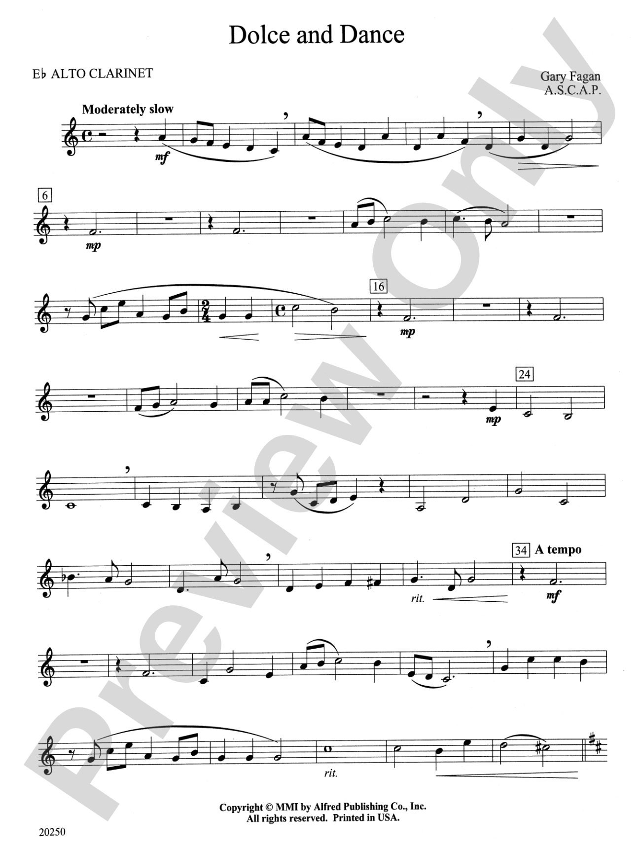 Dolce and Dance: E-flat Alto Clarinet