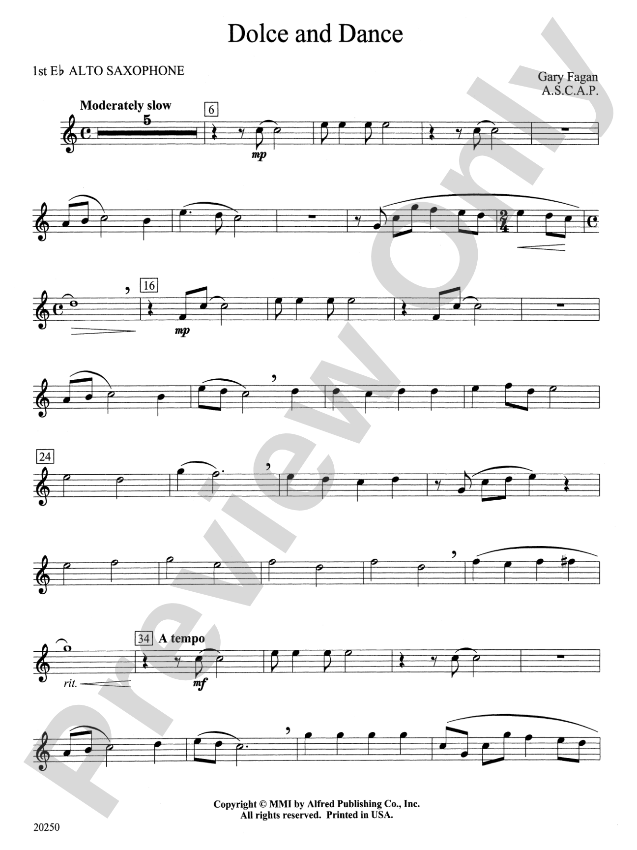 Dolce and Dance: E-flat Alto Saxophone