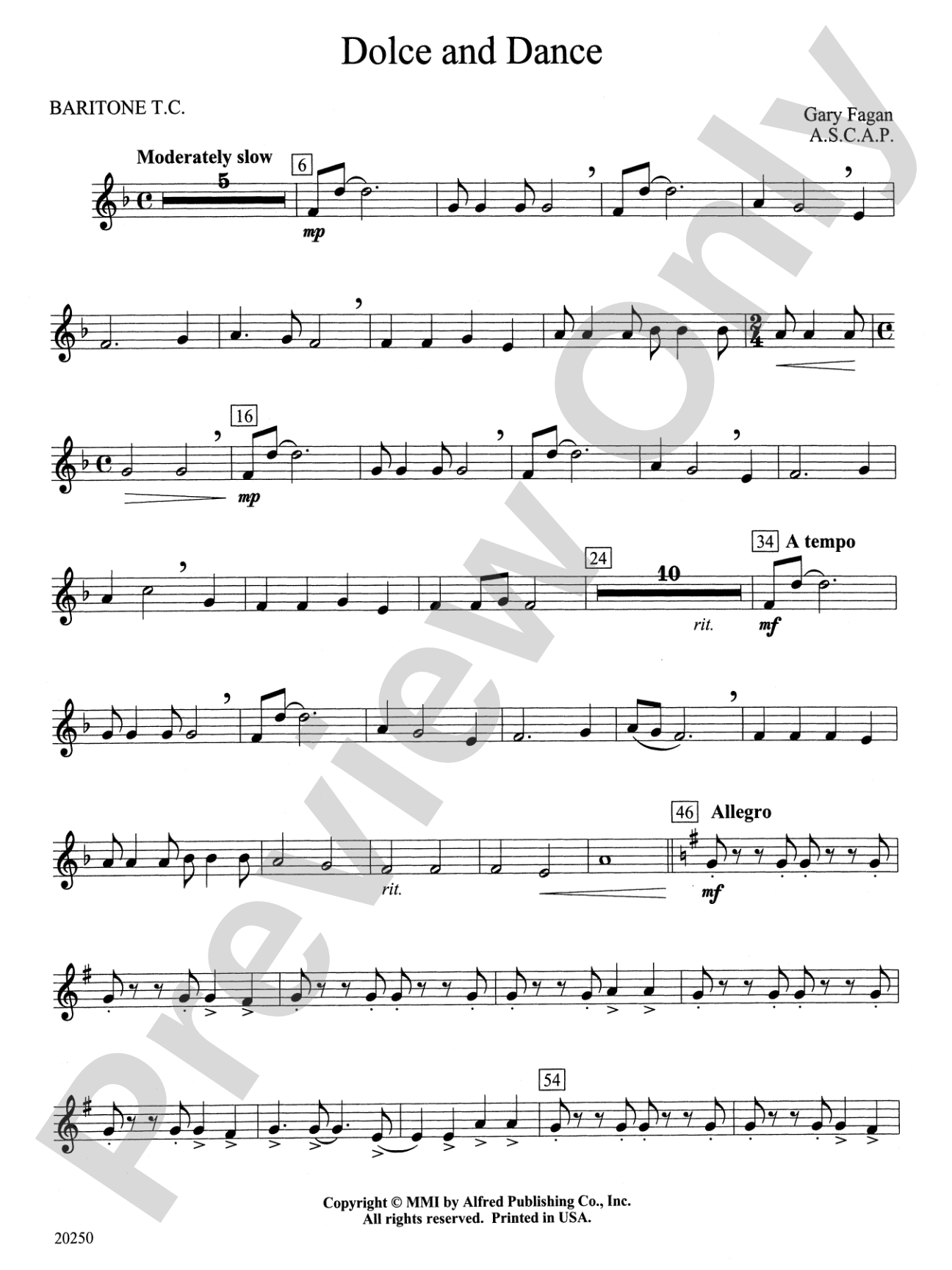 Dolce and Dance: Baritone T.C.