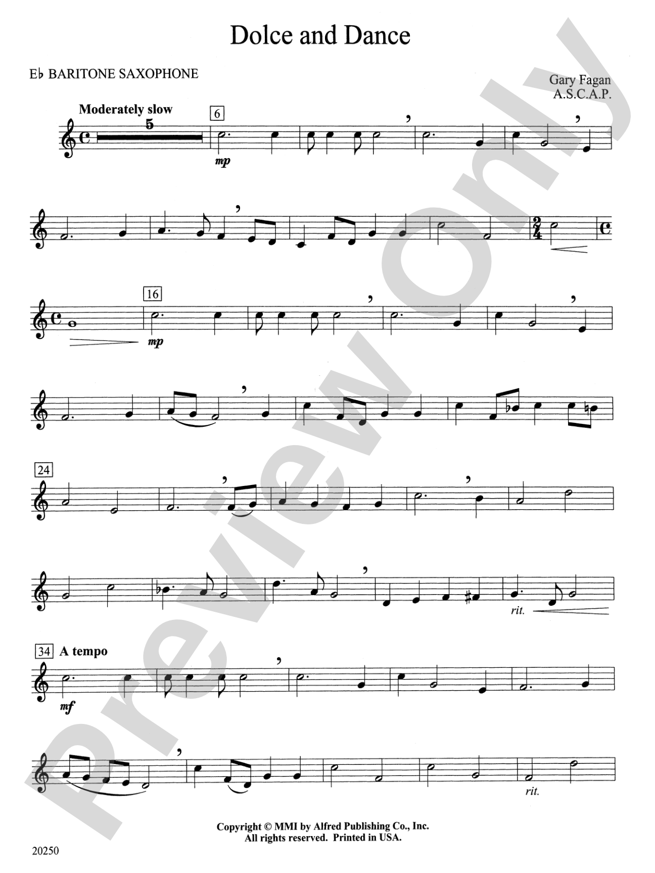 Dolce and Dance: E-flat Baritone Saxophone