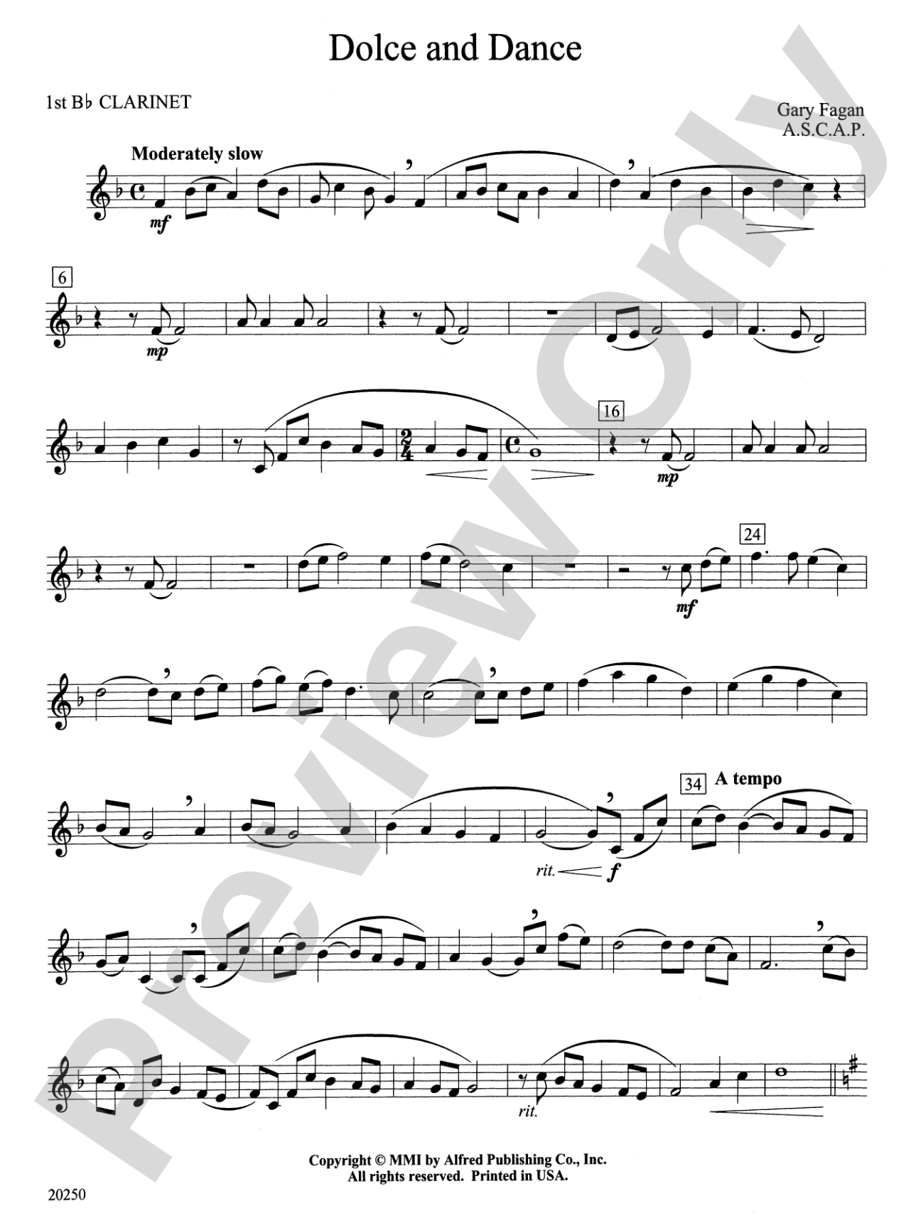 Dolce and Dance: 1st B-flat Clarinet