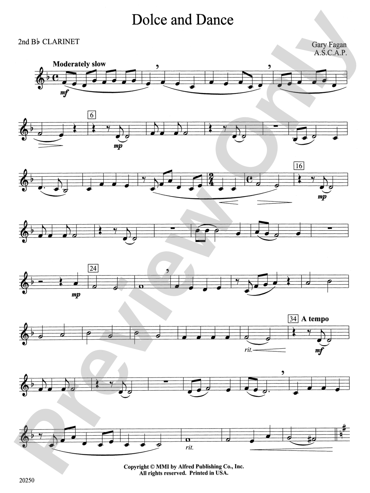 Dolce and Dance: 2nd B-flat Clarinet