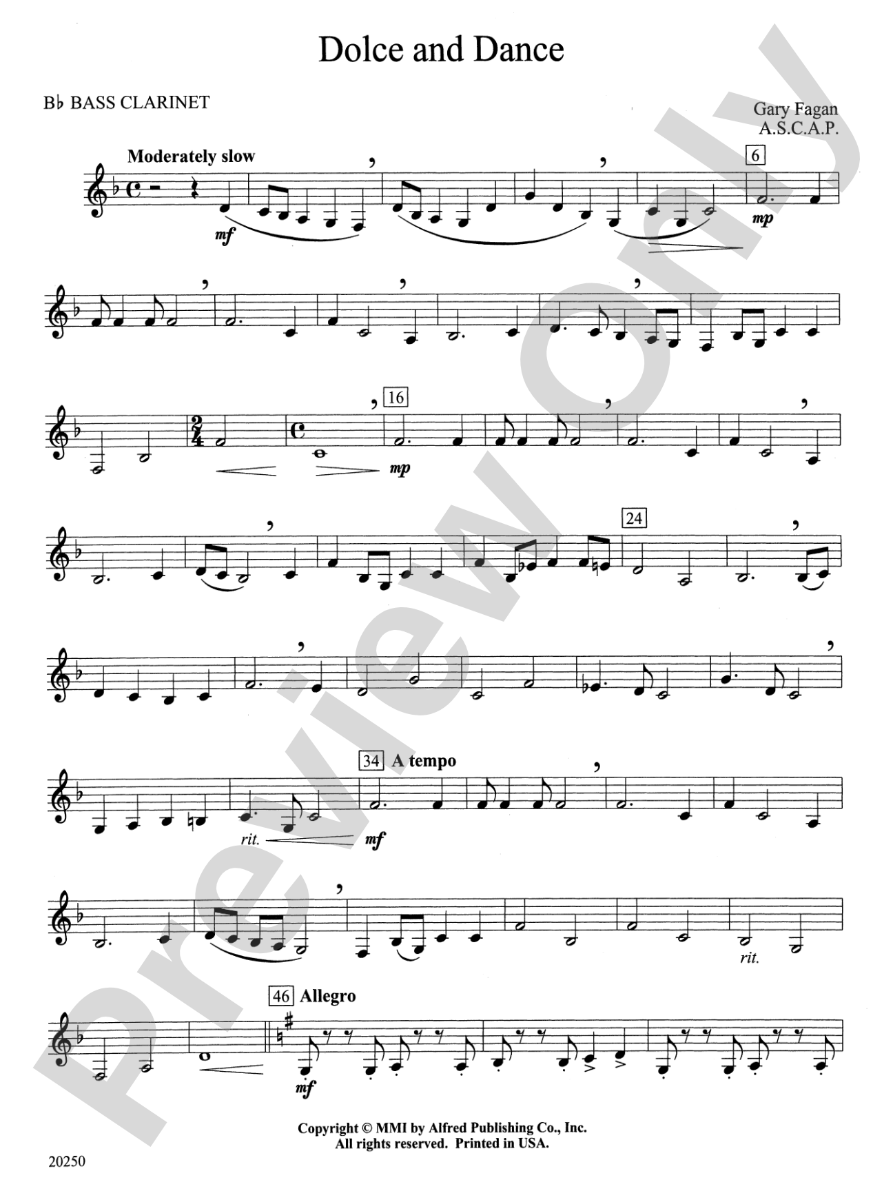 Dolce and Dance: B-flat Bass Clarinet