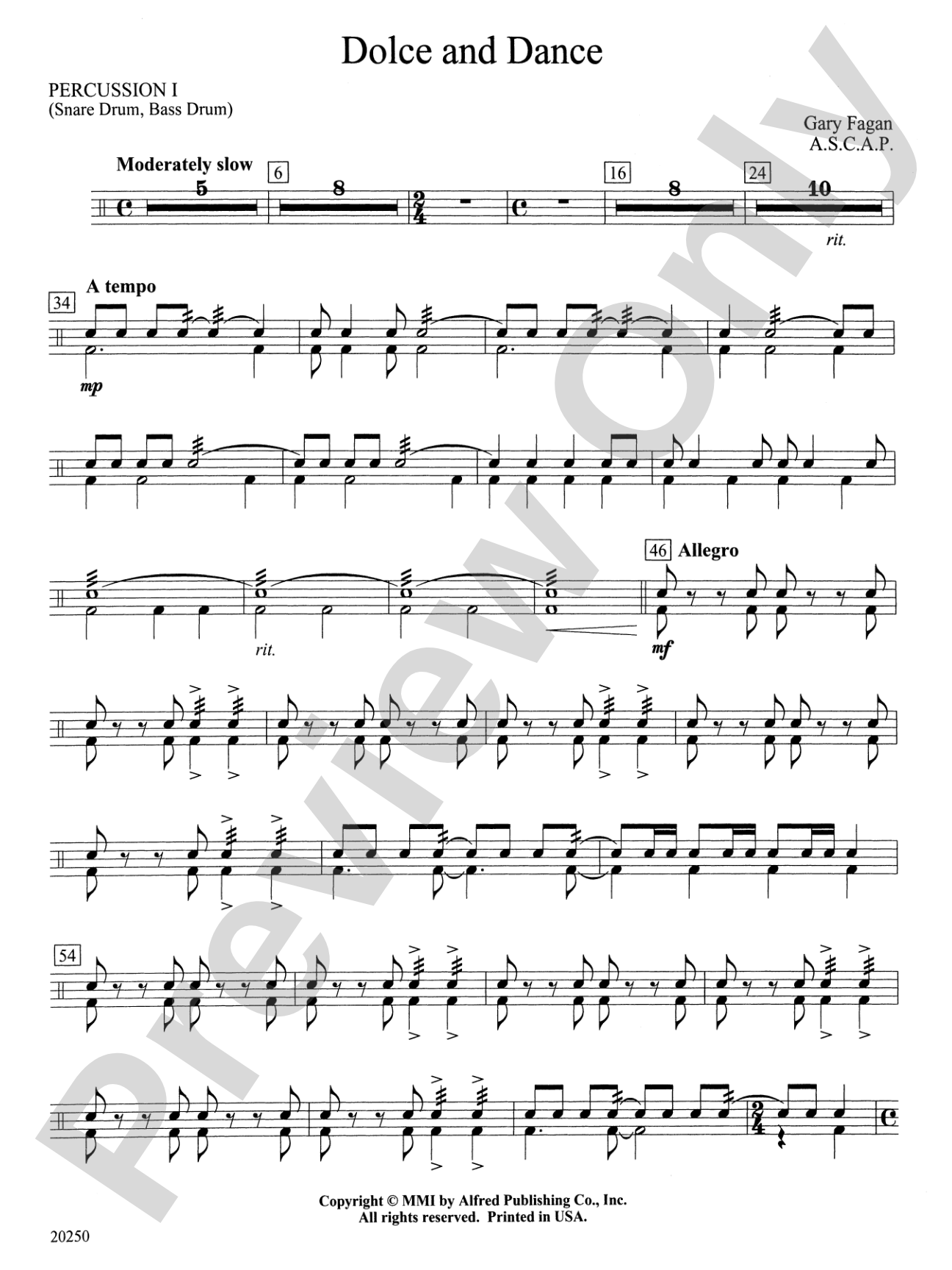 Dolce and Dance: 1st Percussion