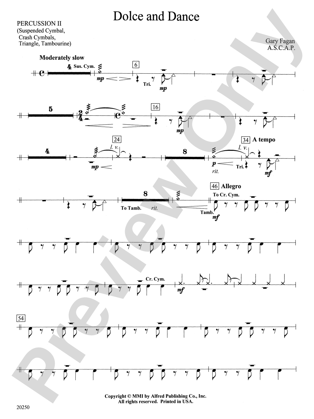 Dolce and Dance: 2nd Percussion
