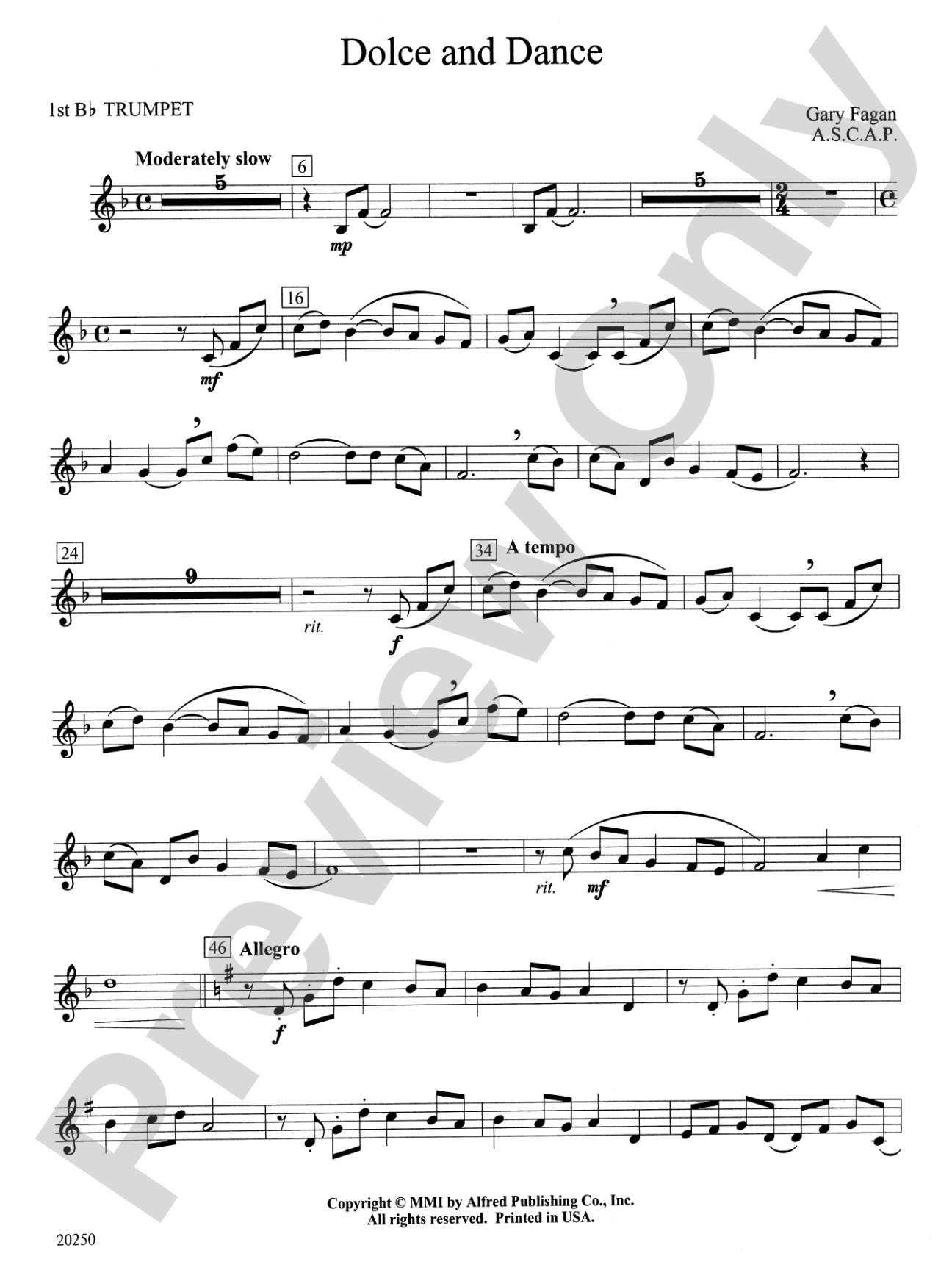 Dolce and Dance: 1st B-flat Trumpet