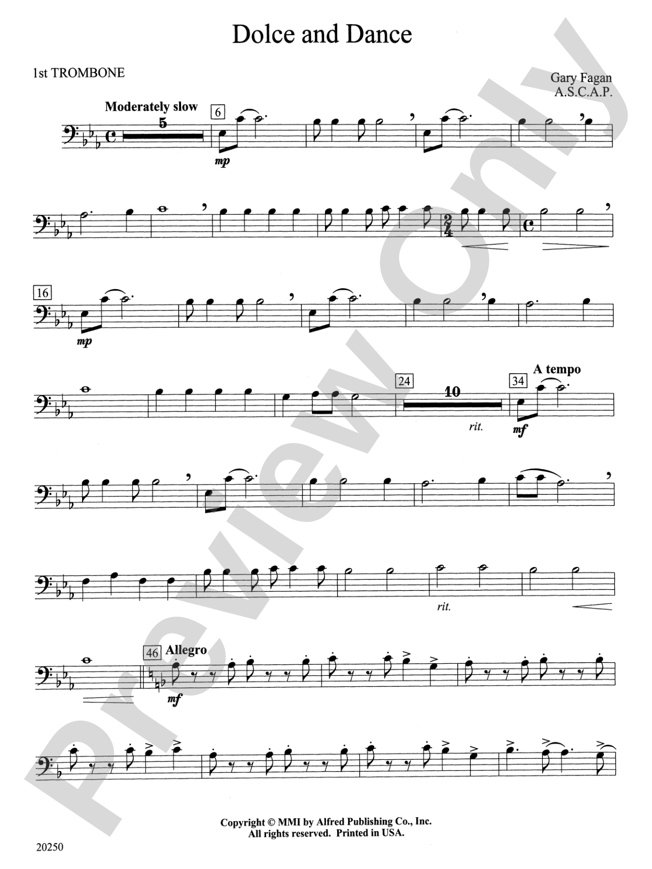 Dolce and Dance: 1st Trombone