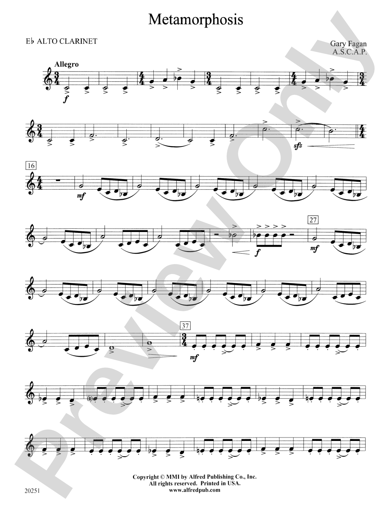 Metamorphosis: E-flat Alto Clarinet