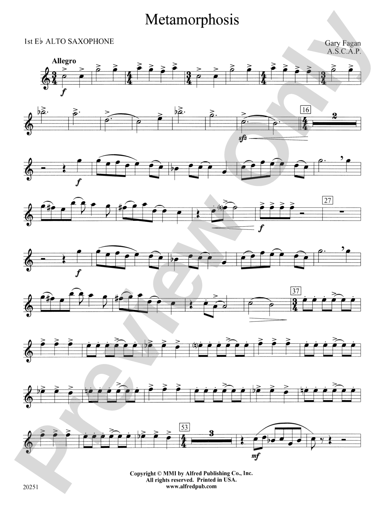 Metamorphosis: E-flat Alto Saxophone