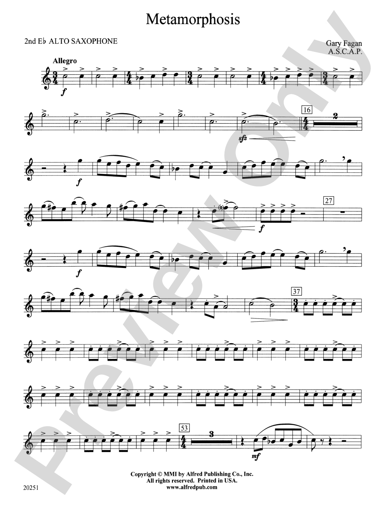 Metamorphosis: 2nd E-flat Alto Saxophone