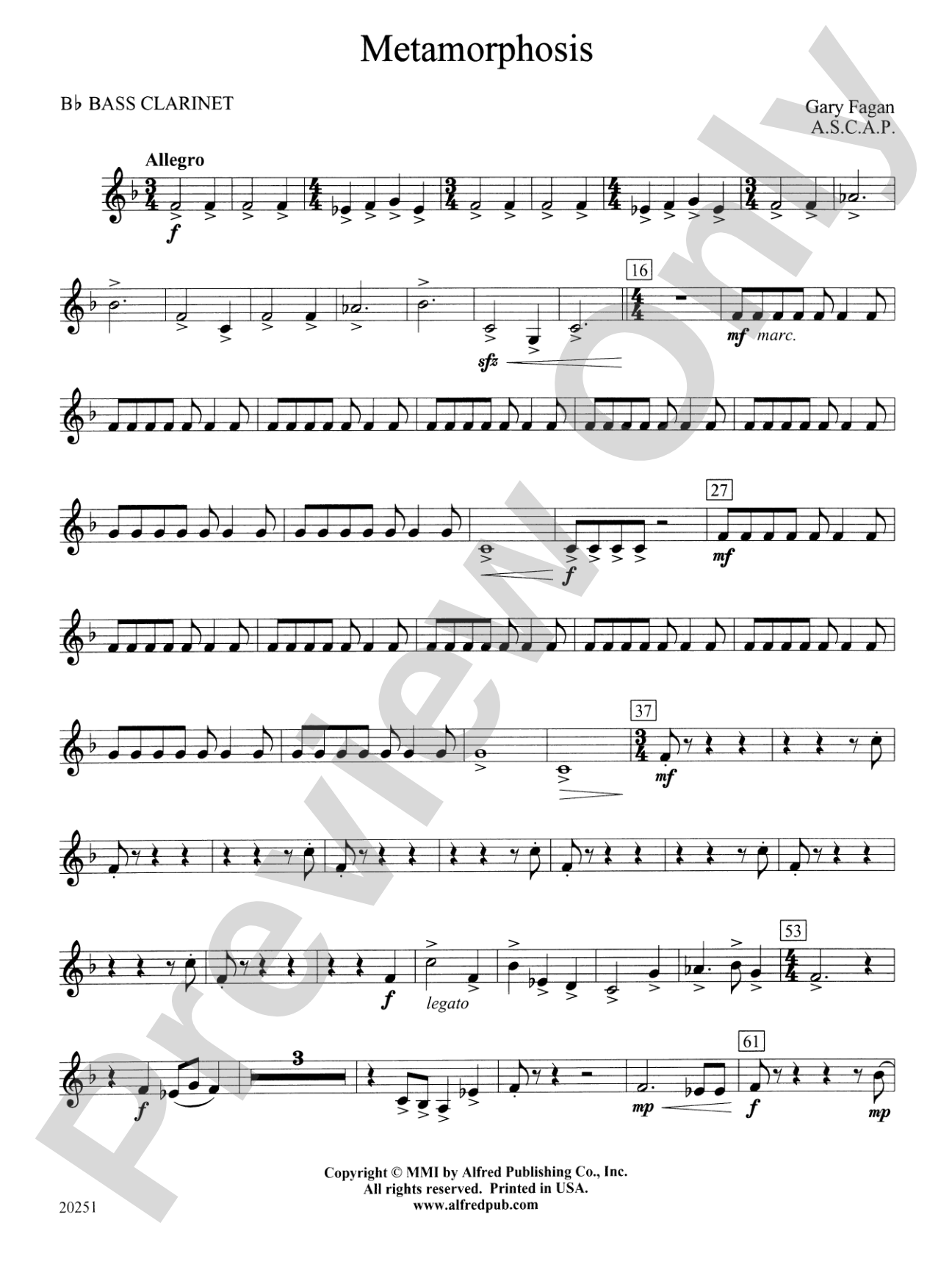 Metamorphosis: B-flat Bass Clarinet