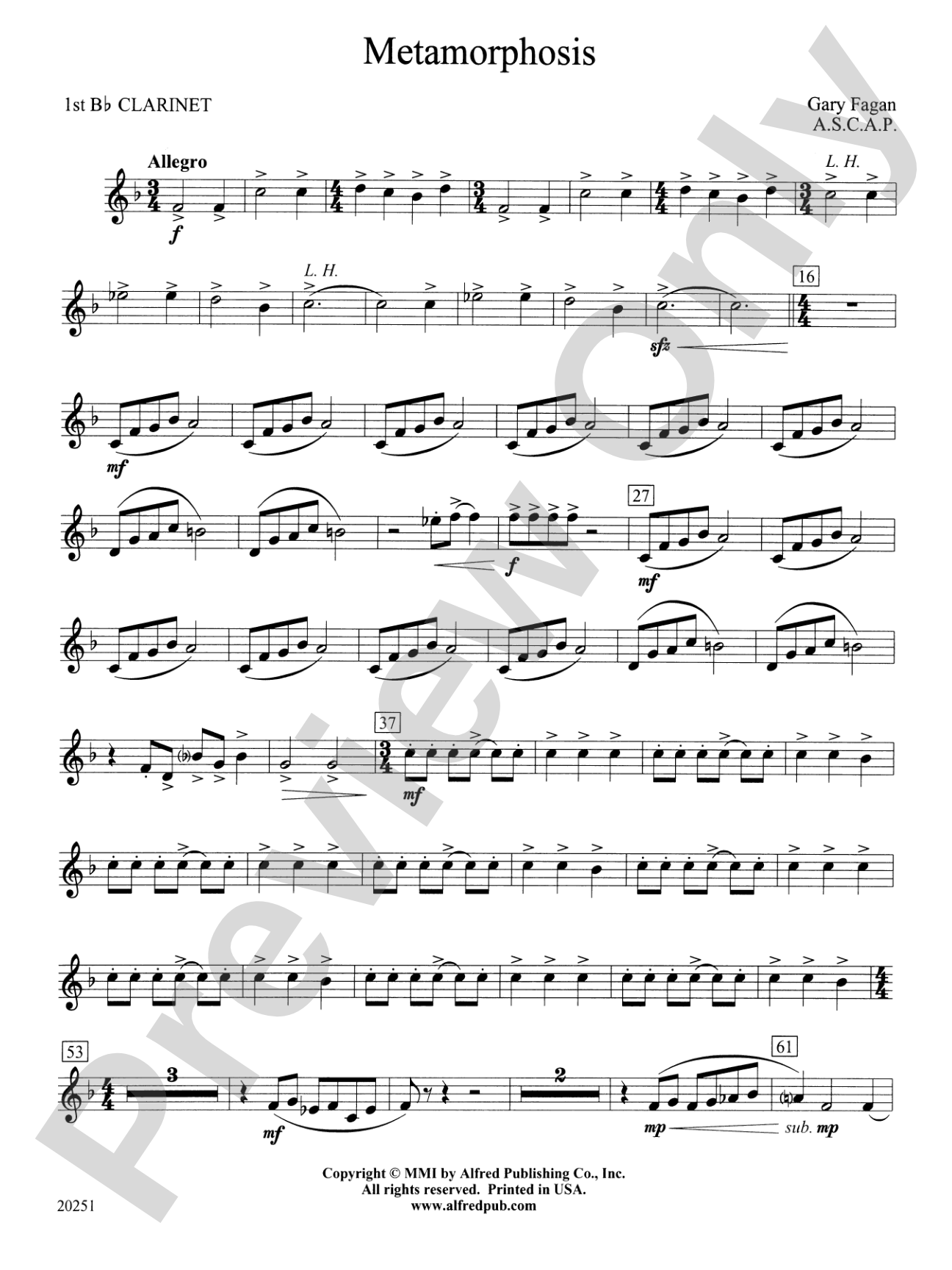 Metamorphosis: 1st B-flat Clarinet