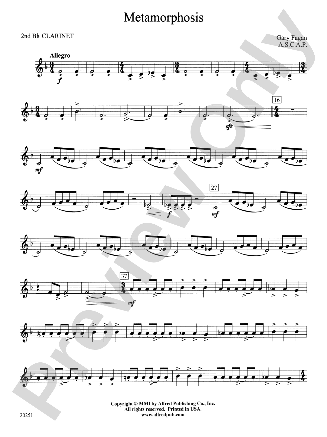 Metamorphosis: 2nd B-flat Clarinet