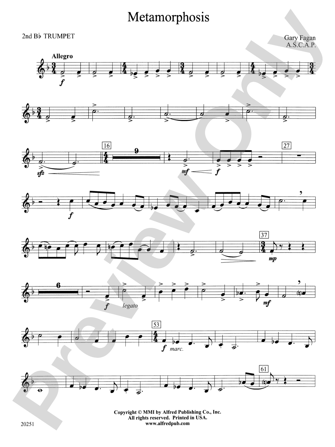 Metamorphosis: 2nd B-flat Trumpet