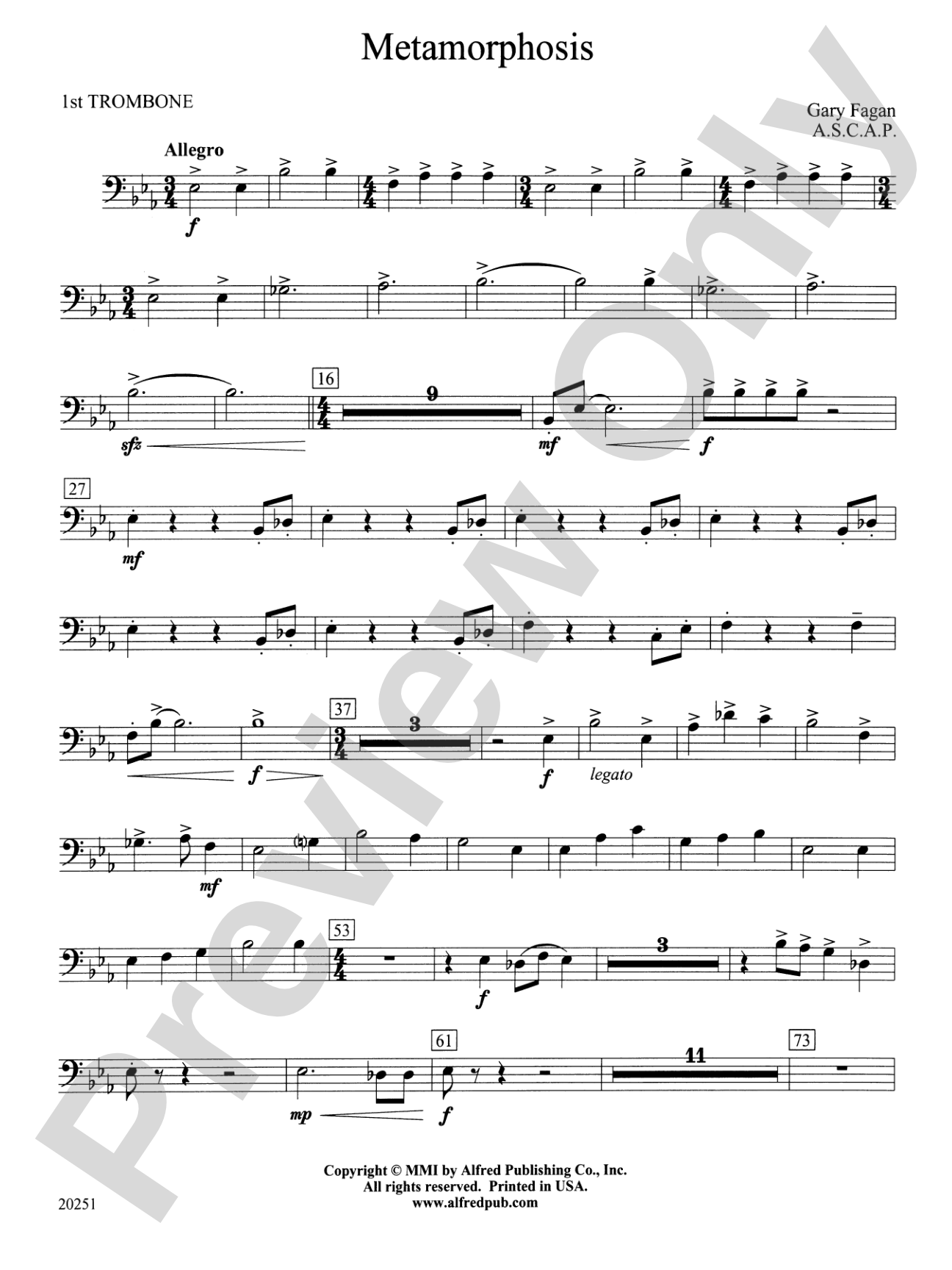 Metamorphosis: 1st Trombone