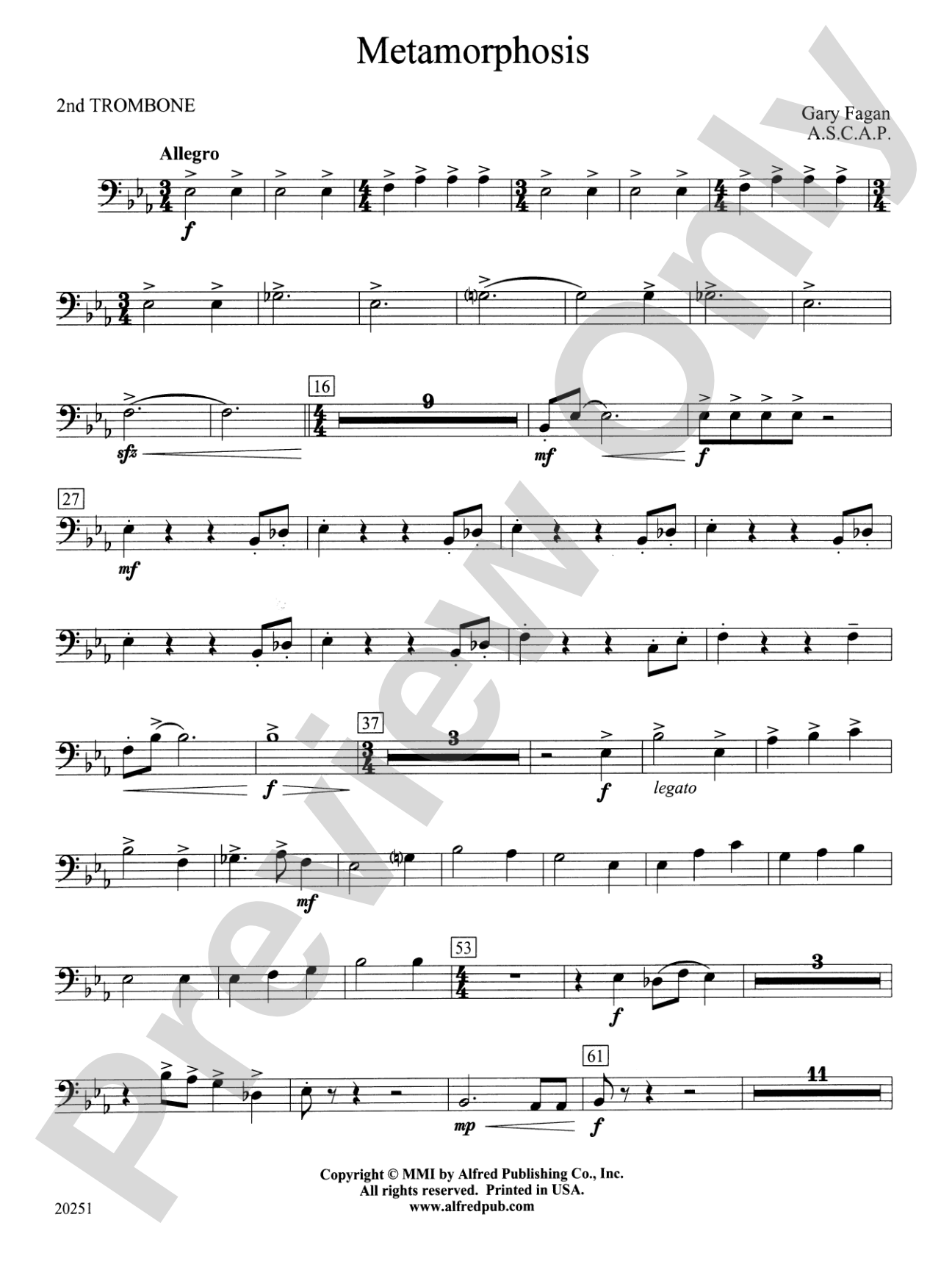 Metamorphosis: 2nd Trombone