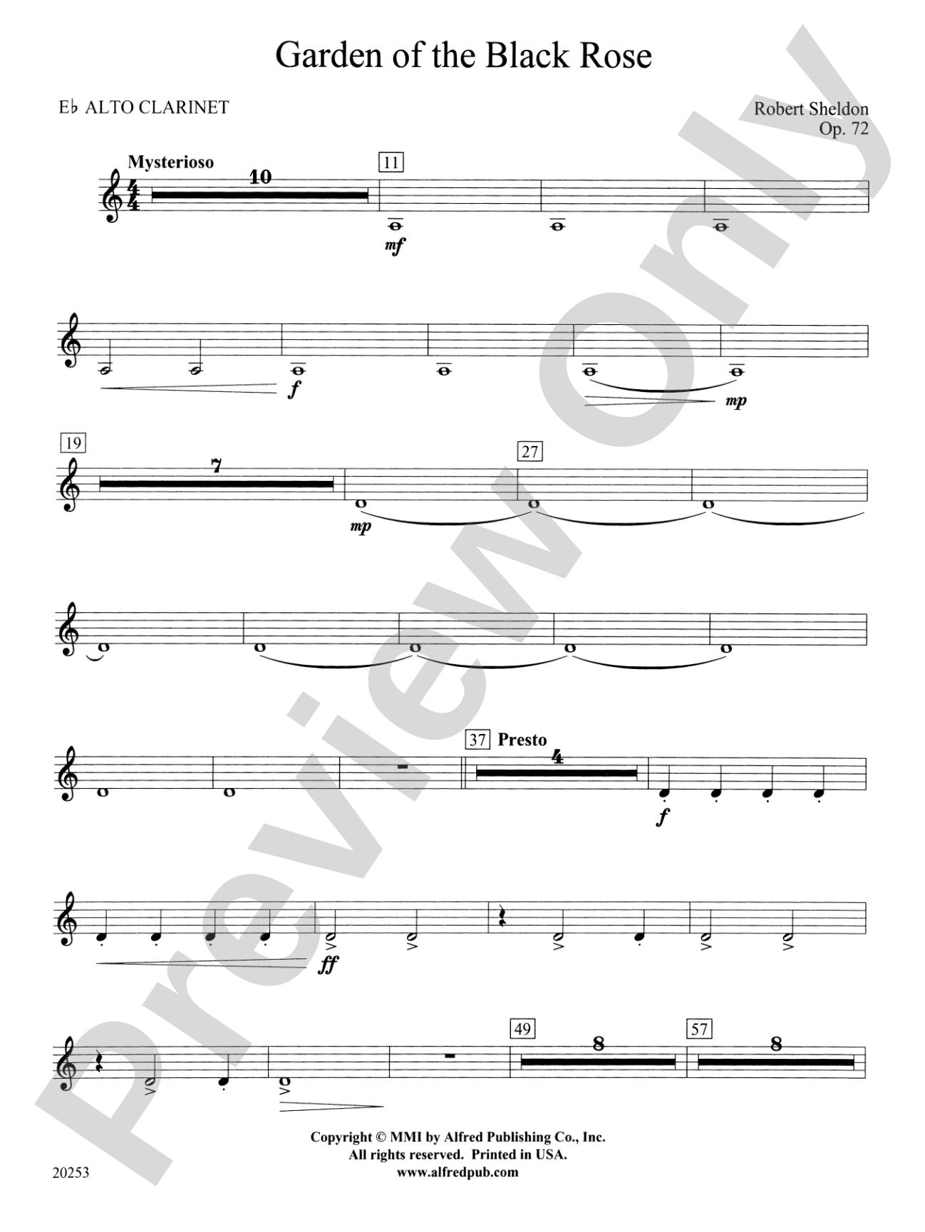 Garden of the Black Rose: E-flat Alto Clarinet