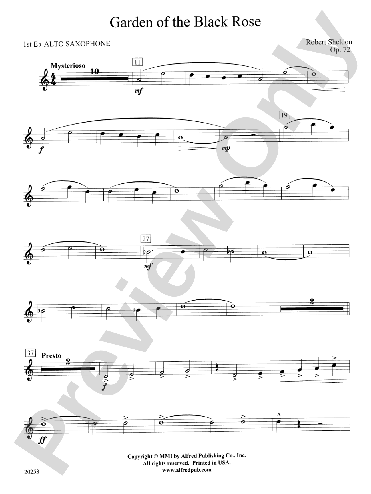 Garden of the Black Rose: E-flat Alto Saxophone
