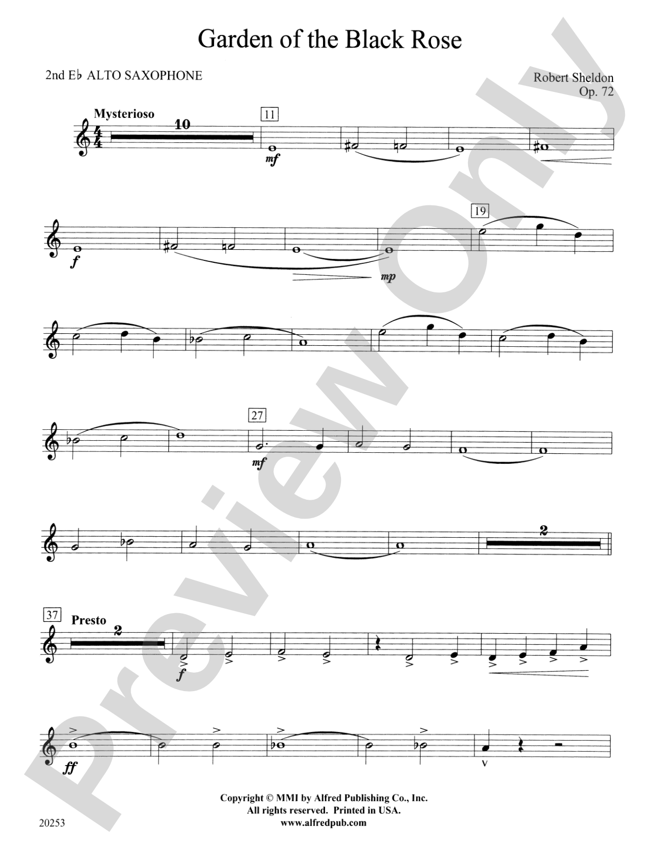 Garden of the Black Rose: 2nd E-flat Alto Saxophone