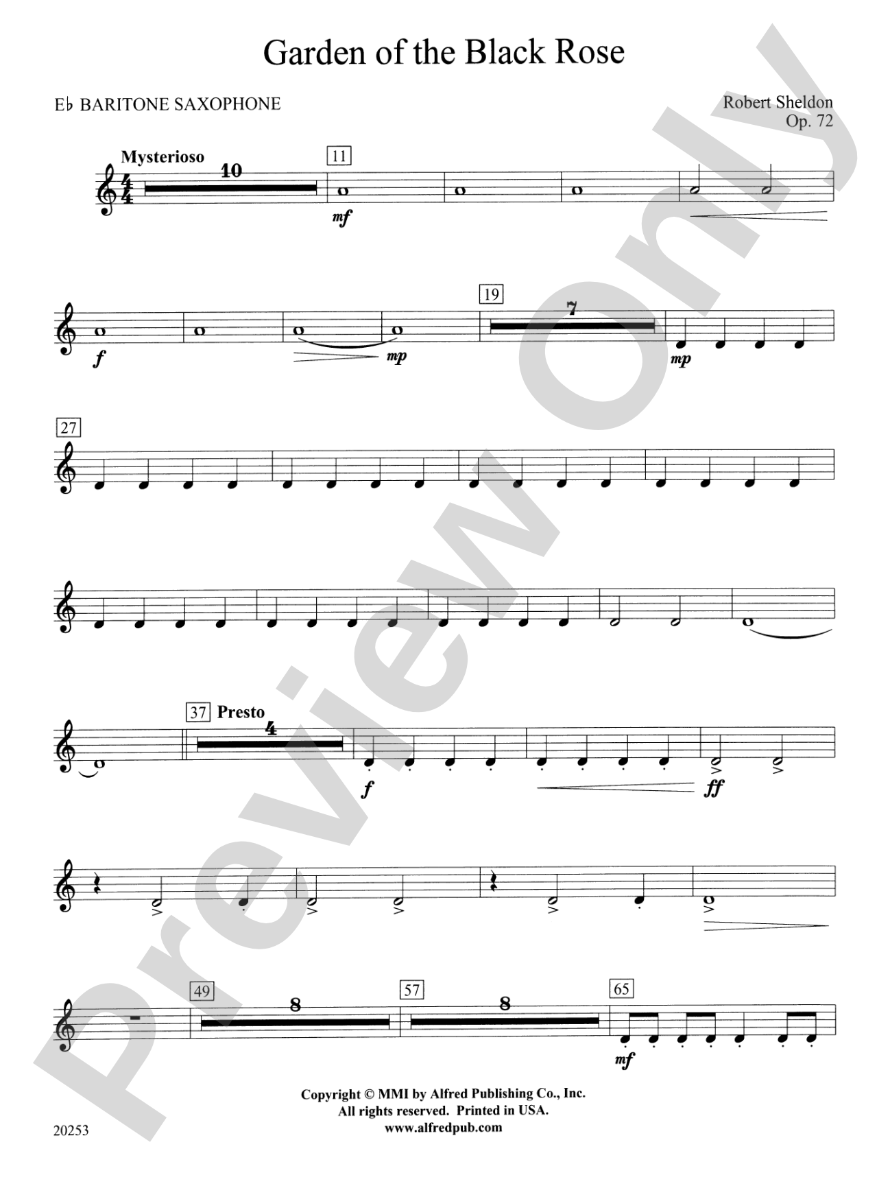 Garden of the Black Rose: E-flat Baritone Saxophone