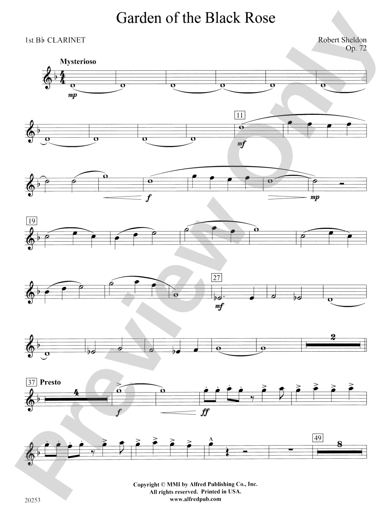 Garden of the Black Rose: 1st B-flat Clarinet