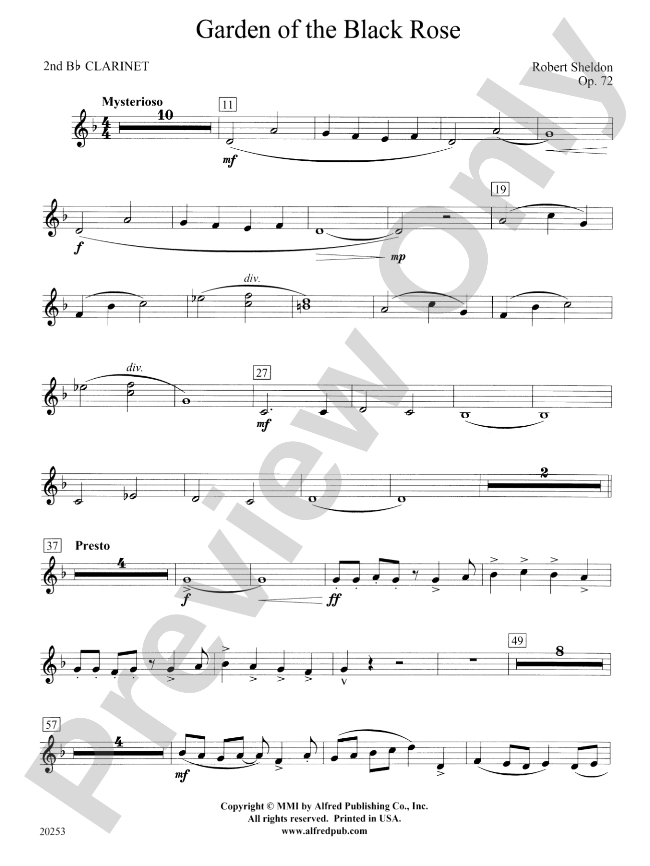 Garden of the Black Rose: 2nd B-flat Clarinet