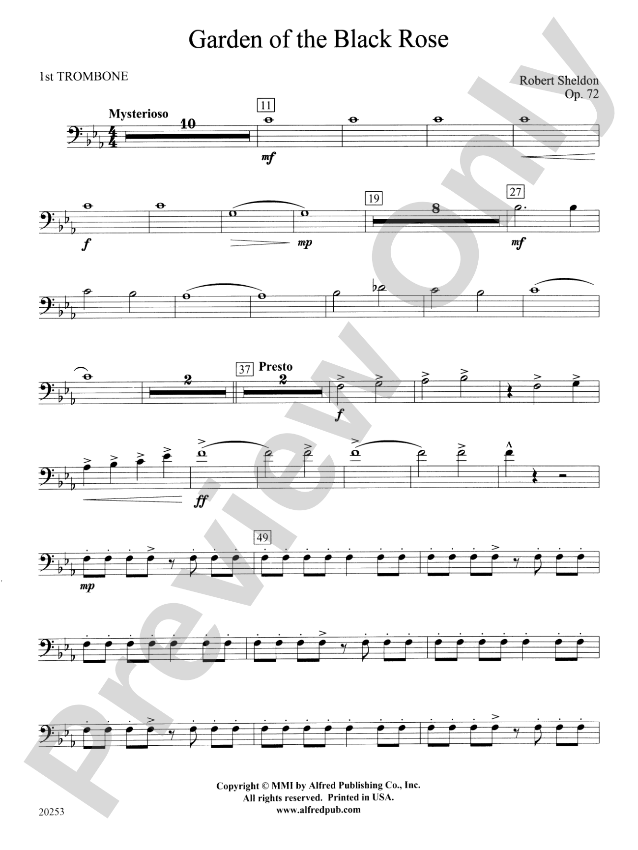 Garden of the Black Rose: 1st Trombone