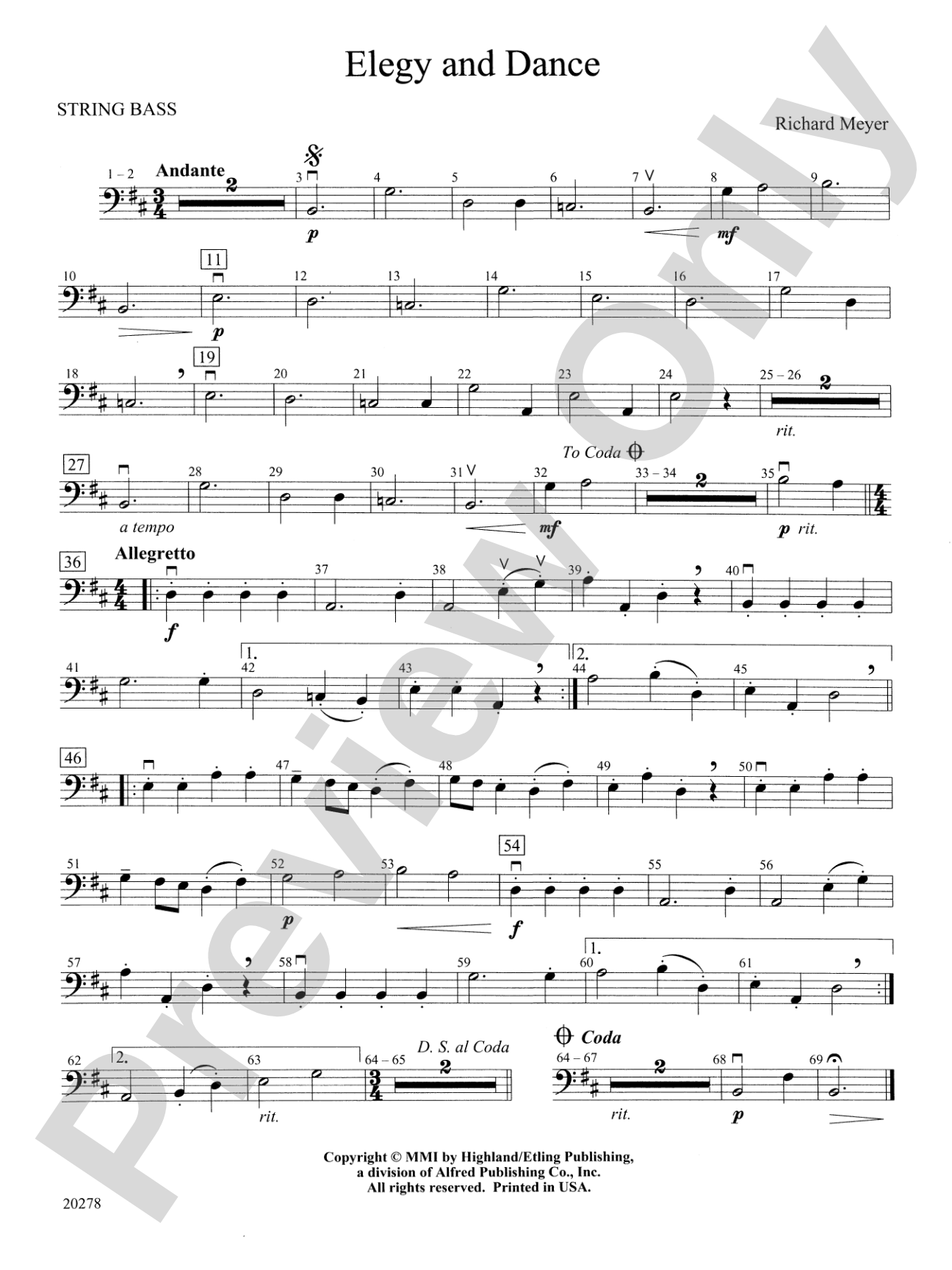 Elegy and Dance: String Bass