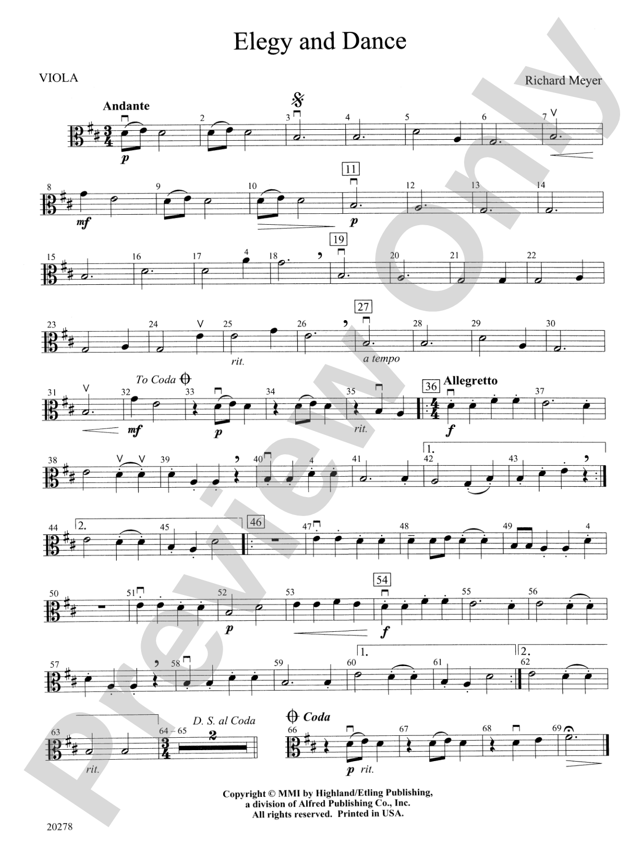 Elegy and Dance: Viola