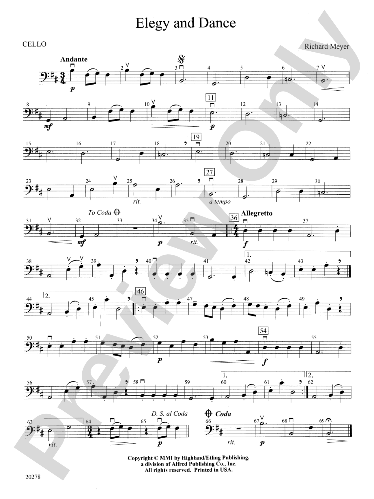 Elegy and Dance: Cello