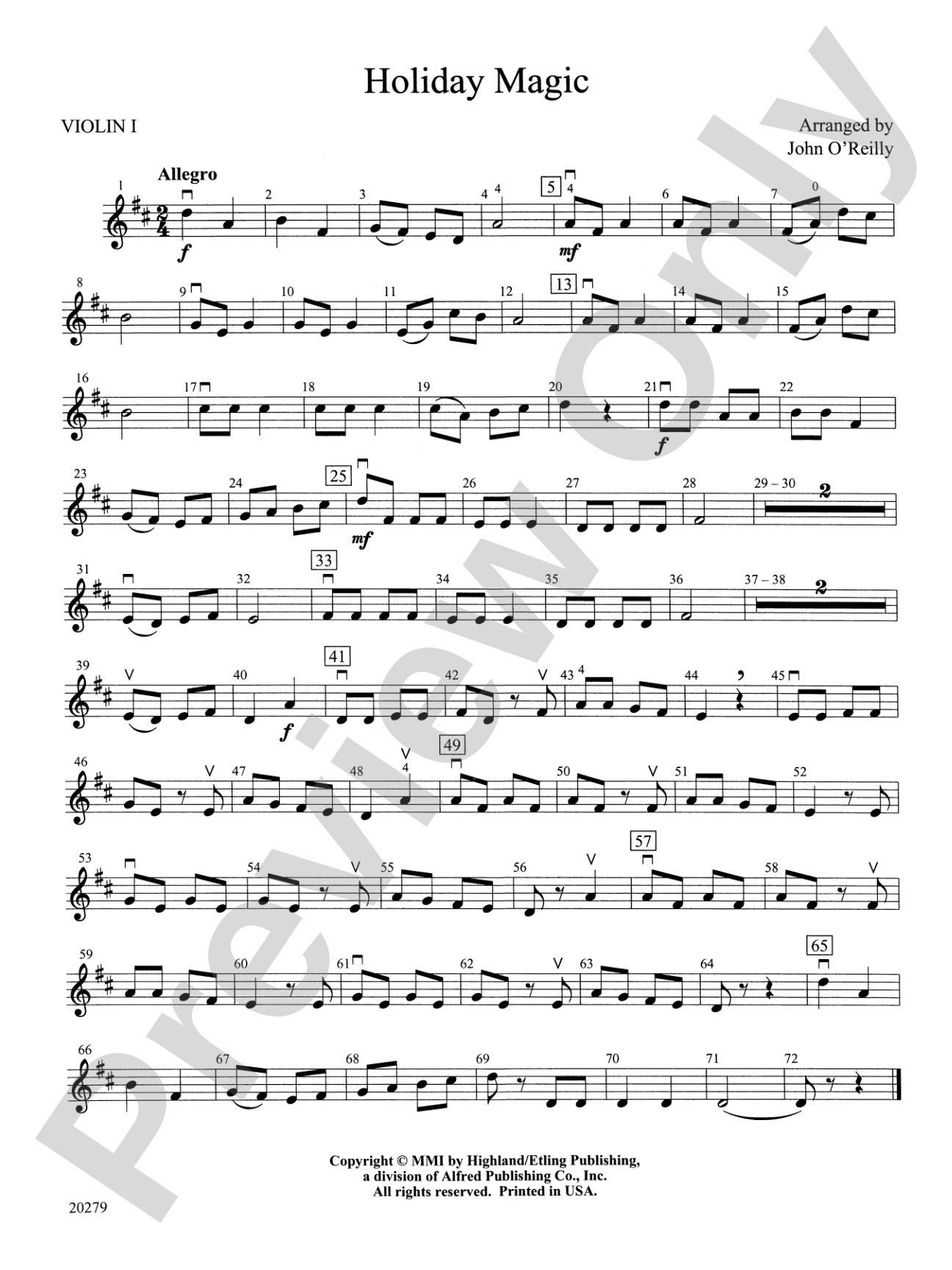 Holiday Magic: 1st Violin