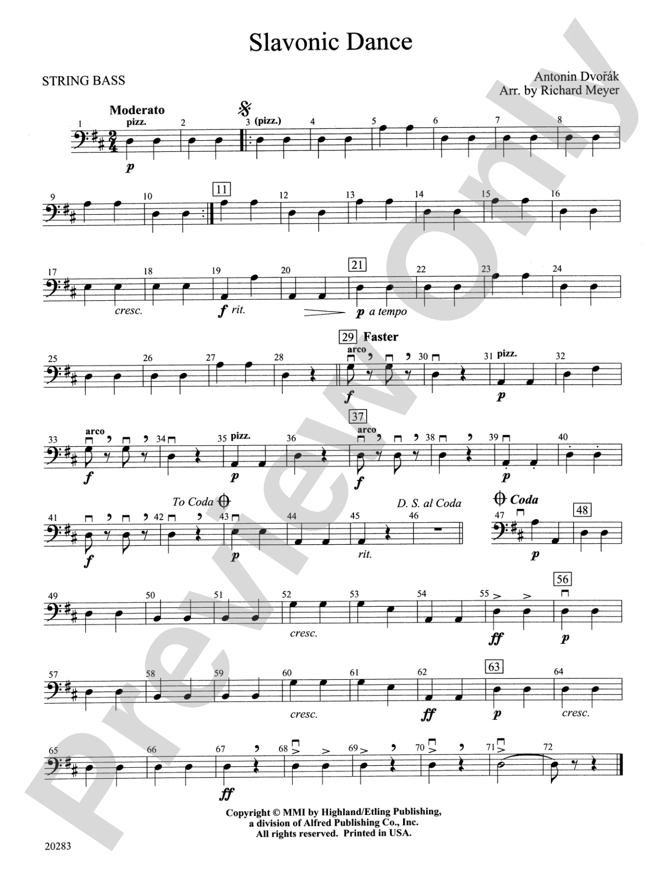 Slavonic Dance: String Bass