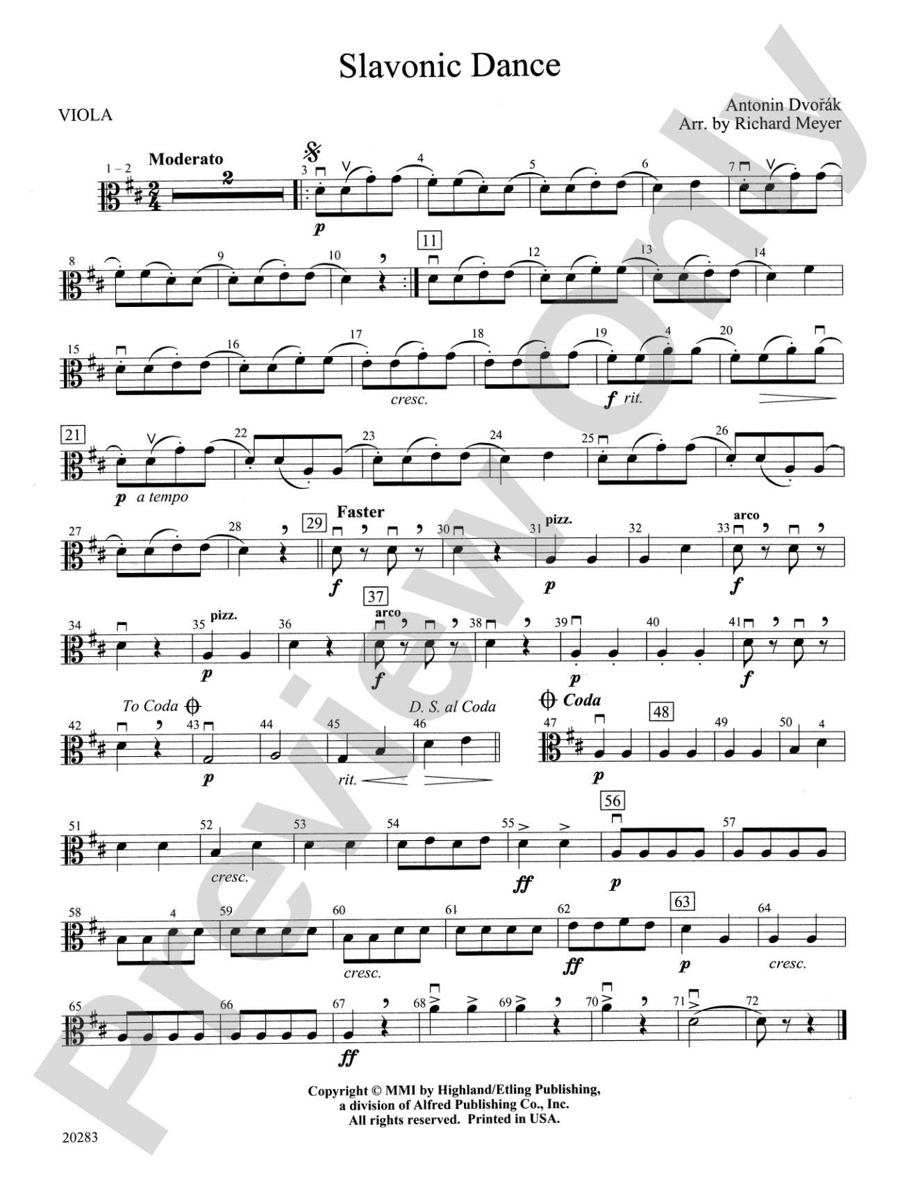 Slavonic Dance: Viola