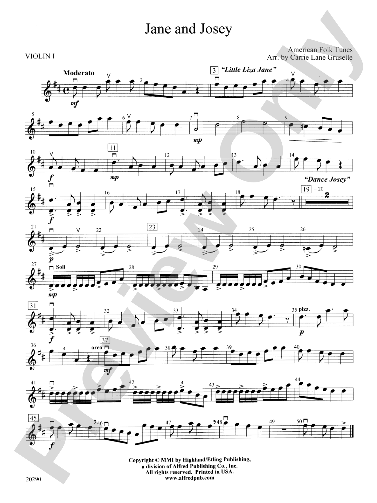 Jane and Josey: 1st Violin