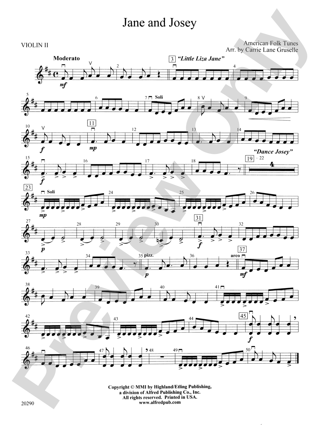 Jane and Josey: 2nd Violin