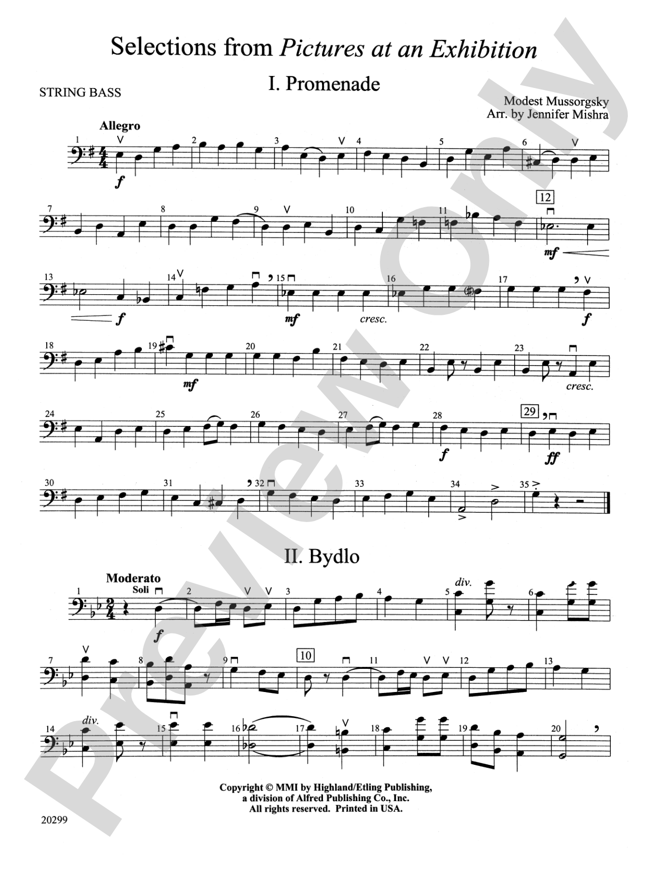Selections from Pictures at an Exhibition: String Bass