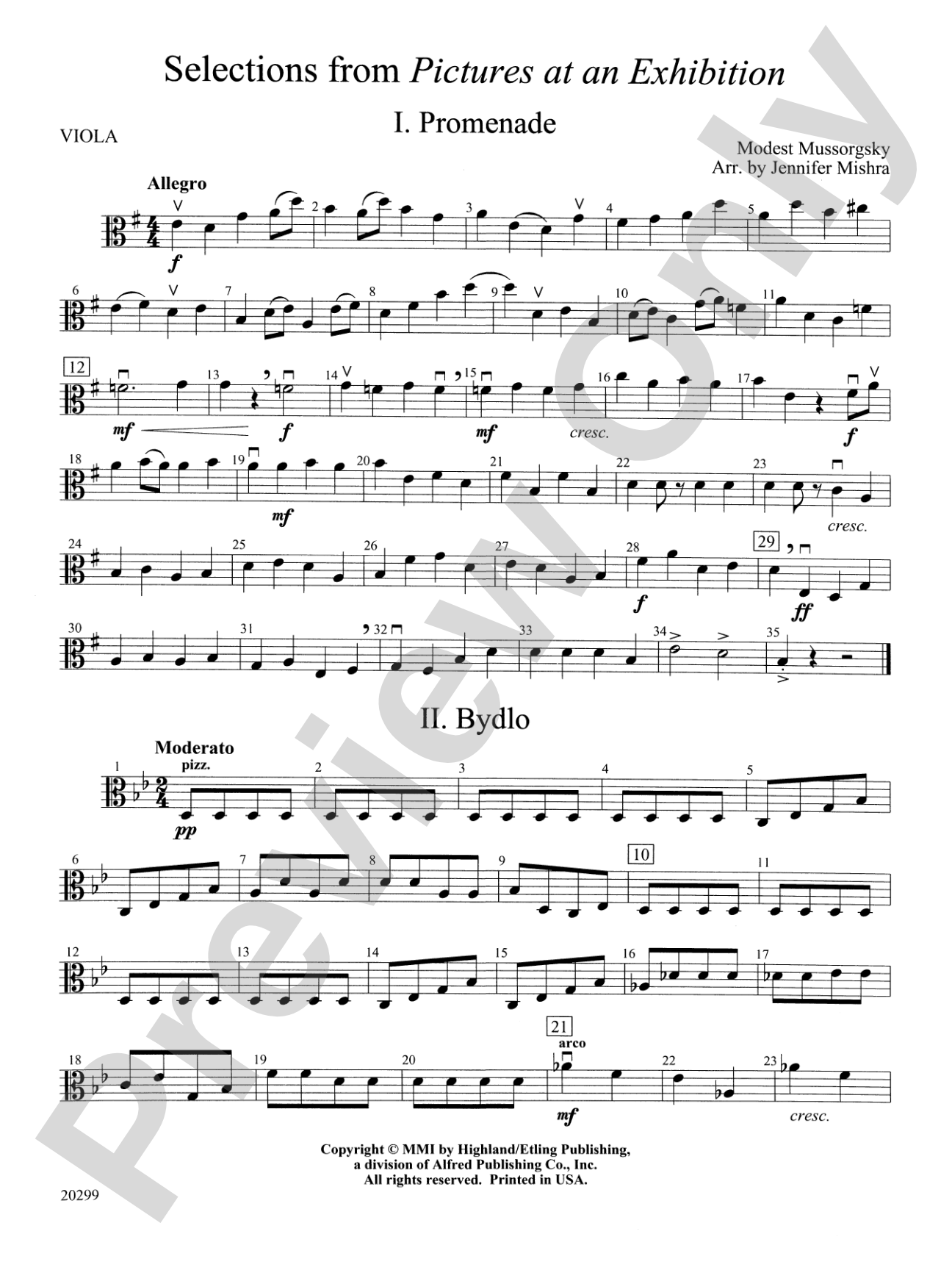 Selections from Pictures at an Exhibition: Viola