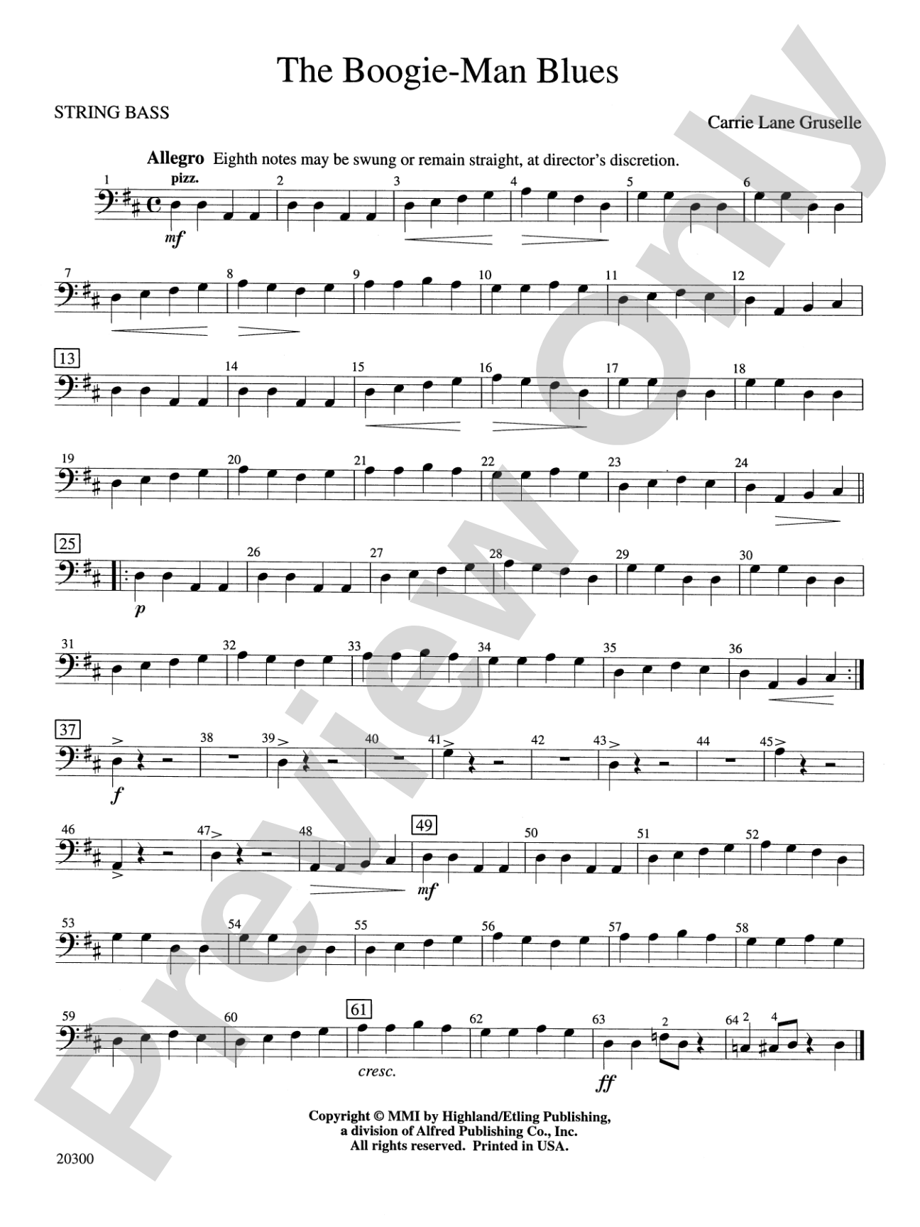 The Boogie-Man Blues: String Bass