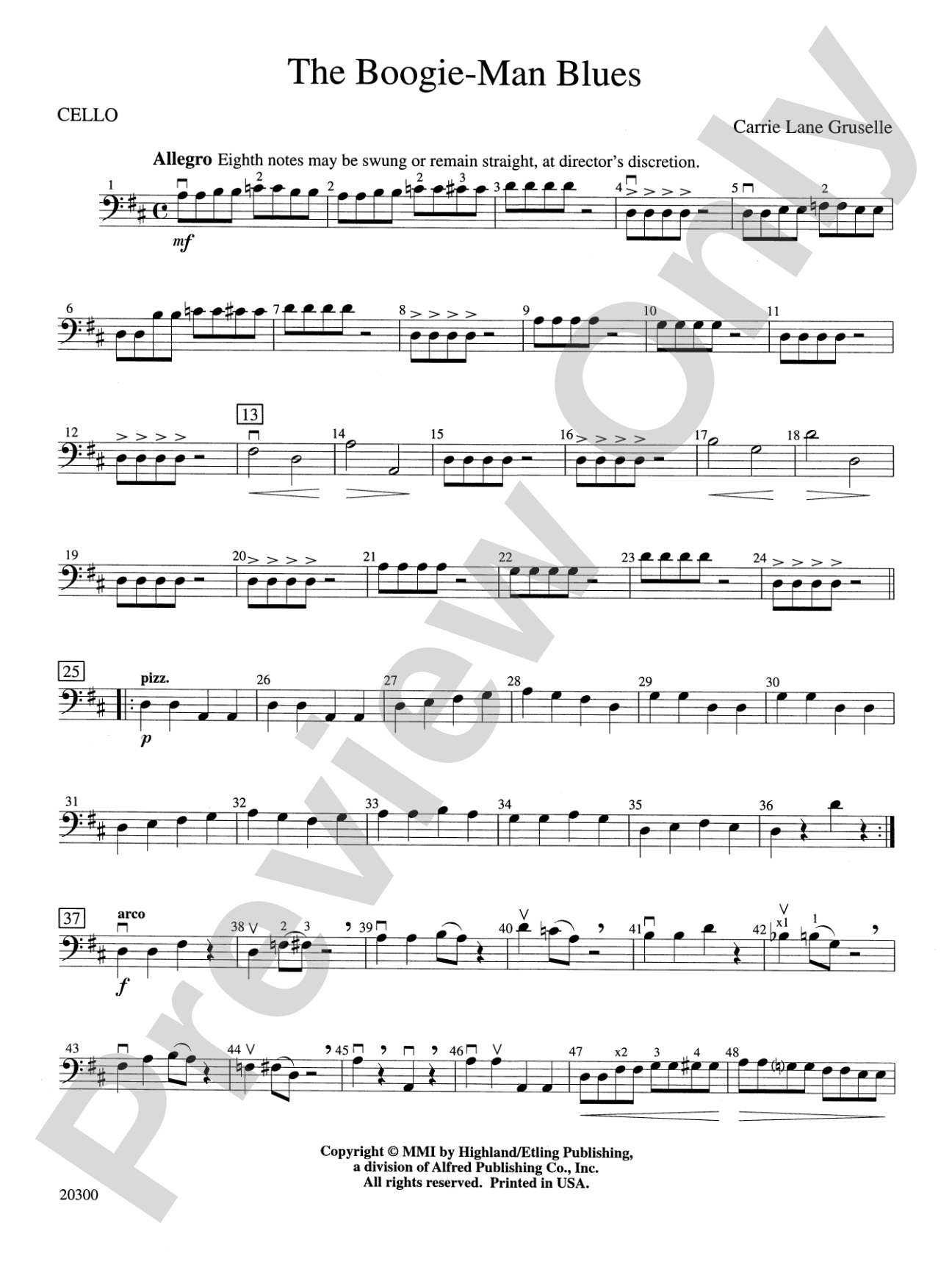 The Boogie-Man Blues: Cello