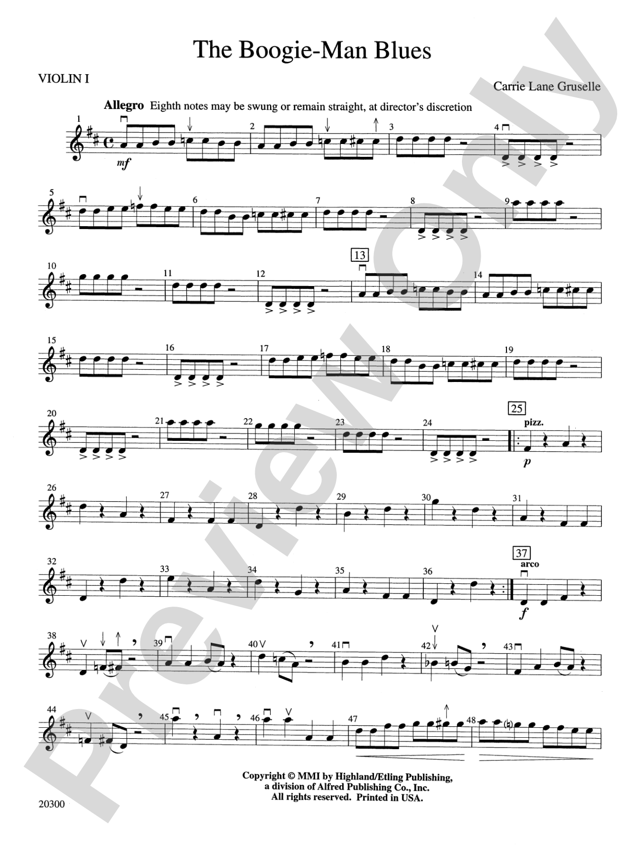 The Boogie-Man Blues: 1st Violin