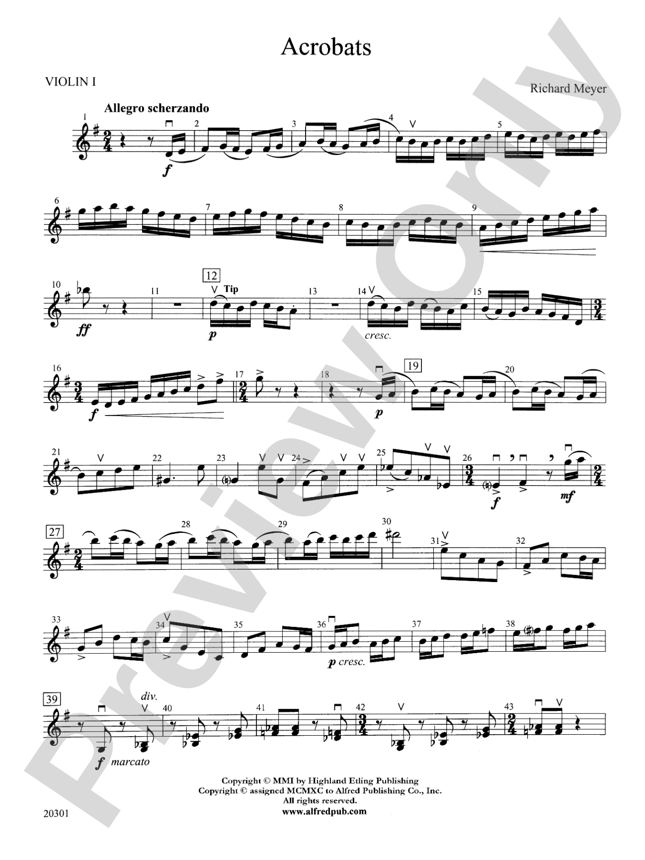 Acrobats: 1st Violin