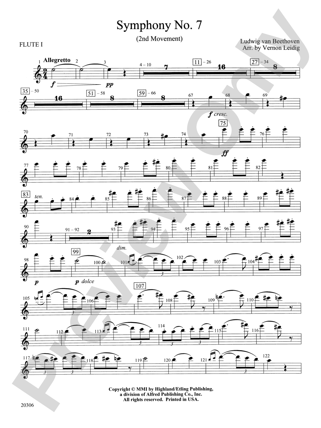 Symphony No. 7 (2nd Movement): Flute